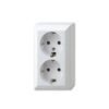 Επίτοιχη Διπλή πρίζα σούκο με βαθμό προστασίας IP20