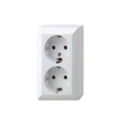 Επίτοιχη Διπλή πρίζα σούκο με βαθμό προστασίας IP20