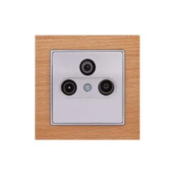 Πρίζα Τηλεόρασης + FM +Sat Διέλευσης Elitra Plus Wood