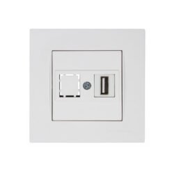 Πρίζα Χωνευτή 1xUSB