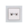 Πρίζα Data 2-πλή 2xRJ45 C6 Elitra Plus Glass 1 Πρίζα Data 2-πλή 2xRJ45 C6 Elitra Plus Glass