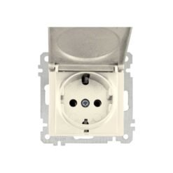 Πριζα Σούκο με Κάλυμμα Μπεζ