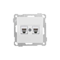 Πρίζα Τηλεφώνου Διπλή RJ12 C3 Λευκή Daria Mutlusan