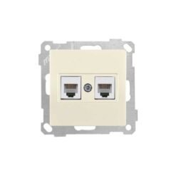 Πρίζα Τηλεφώνου Διπλή 2xRJ12 Daria Μπεζ