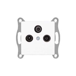 Πρίζα Δορυφορική Διέλευσης TV + R +Sat Μεταλλική Λευκό Daria Mutlusan