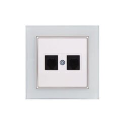 Πρίζα Τηλεφώνου Διπλή 2xRJ12 Elitra Plus Glass