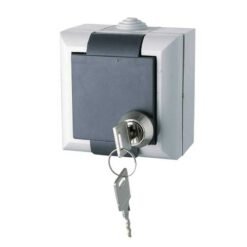 Πρίζα σούκο εξωτερική στεγανή με κάλυμμα και κλειδί 16Α IP44