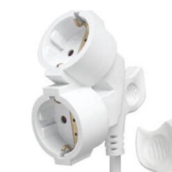 Προέκταση καλωδίου σούκο με 2 εξόδους 3x1.5mm 3m 3