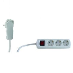 Πολύπριζο 3 θέσεων με διακόπτη 3x1.5mm 2m και φις πλαγίας εξόδου REV