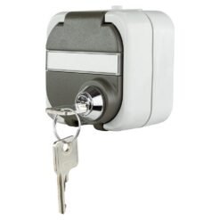 Πρίζα σούκο εξωτερική στεγανή με κάλυμμα και κλειδί 16Α IP44