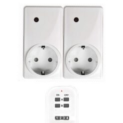 Ασύρματος Διακόπτης 10A με 2 Πρίζες και Τηλεχειριστήριο 2 Καναλιών