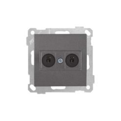 Πρίζα Μεγαφώνου Διπλή Daria Dark Gray