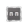 Πρίζα Τηλεφώνου Διπλή RJ12 C3 Daria Dark Gray