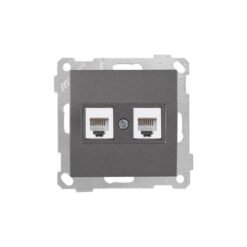 Πρίζα Data Διπλή RJ45 C6 Daria Dark Gray