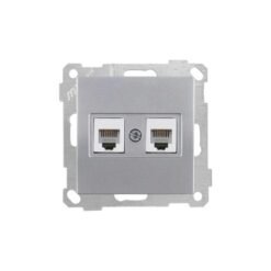 Πρίζα Τηλεφώνου Διπλή RJ12 C3 Daria Inox