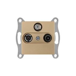 Πρίζα Τηλεόρασης + FM + Sat Διέλευσης Μεταλλική Daria Satin