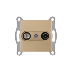 Πρίζα Τηλεόρασης + FM Διέλευσης Μεταλλική Daria Satin