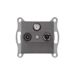 Πρίζα Τηλεόρασης + FM + Sat Διέλευσης Μεταλλική Daria Dark Gray