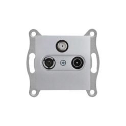 Πρίζα Τηλεόρασης + FM + Sat Διέλευσης Μεταλλική Daria Inox