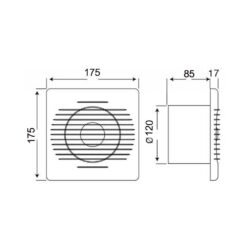 Εξαεριστήρας μπάνιου 120mm απλός Mutlusan 4