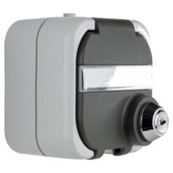 Στεγανή Πρίζα Σούκο με Κάλυμμα, Επιγραφή και Κλειδαριά Aqua-Top Γκρί 5