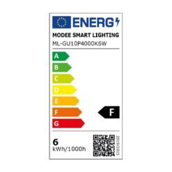 Modee LED Spot Alu-Plastic 6W GU10 110° 4000K (550 lumen) ERP 4