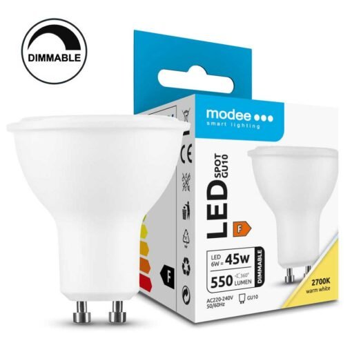 Modee LED Spot Alu-Plastic 6W GU10 110° 2700K (550 lumen) Ρεοστατούμενη 3