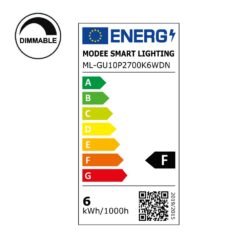 Modee LED Spot Alu-Plastic 6W GU10 110° 2700K (550 lumen) Ρεοστατούμενη 4