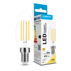 Modee LED Filament Κερί 4W E14 360° Θερμό Λευκό 2700K Υψηλής Φωτεινότητας