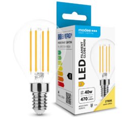 Modee LED Filament Σφαιρική 4W E14 360° Θερμό Λευκό 2700K Υψηλής Φωτεινότητας