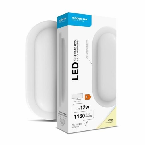 Modee LED Χελώνα Oval 12W 4000K (195x94x38mm) IP65 (1080 lumen) Λευκή ERP 3