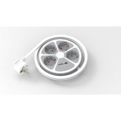 Technik Πολύπριζο Επαγγελματικό 4-Σούκο με καλώδιο 1,4m 3×1,5mm Στρογγυλό 16A με Προστασία Παιδιών με USB A και Type C 4