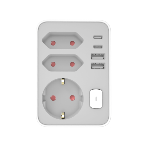 Technik 1-Σούκο + 2-Διπολικές με 2xUSB A + 2xType C 16Α με Προστασία Παιδιών 3