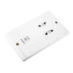 MK Logic Plus Πρίζα Ξυρίσματος Λευκή Ασφαλείας 2 Τάσεων με Κουτί 6