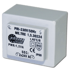 TRM-240-15-2 Πακτωμένος μετασχηματιστής 2X24V 1.5VA