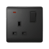LONDON SINGLE SOCKET WITH 1P BUTTON SWITCH NEON AN