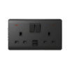 LONDON 2P DOUBLE SOCKET 2P  SWITCH NEON+USB AN