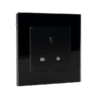 UK TYPE SOCKET 13A GLASS FRAME BLACK 1