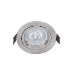 LED ΜΕΤΑΛΛΙΚΟ ΣΤΡΟΓΓΥΛΟ ΣΠΟΤ ΜΕ 6W GU10 6400K ΝΙΚΕΛ ΜΑΤ