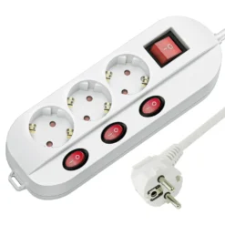 Technik Professional Πολύπριζο 3-Σούκο 1,5m cable (1,5mm2) 3+1 Διακόπτες 16A